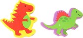gum tyrannosaurus & spinosaurus 4 cm rood/groen