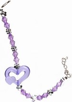 armband hart meisjes 15 cm paars