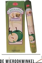 De Wierookwinkel – Doos - Wierook - Groene Appel - Green Apple - Groene Appel Wierook - Wierookstokjes Groene Appel - (HEM) - Wierooksticks - Incense sticks - 6 Kokers - 120 Stokjes