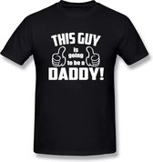 Grappig t-shirt This Guy is Going to be a Daddy zwart maat M - babyshower - dad to be - zwanger - geboorte - genderreveal