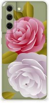 Silicone Back Case Geschikt voor Samsung Galaxy S21FE GSM Hoesje Roses