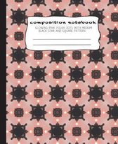 Composition Notebook: Glowing Pink Polka Dots with Medium Black Star