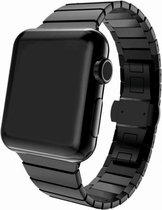 Q-DESYN Apple Watch bandje 38 mm / 40 mm - RVS - Zwart - Vlindersluiting