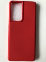 Siliconen back cover case - Geschikt voor Samsung Galaxy S21 Ultra - TPU hoesje Rood