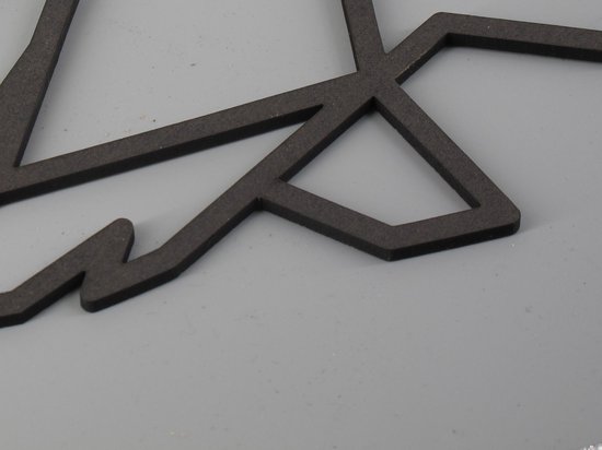 Décoration murale chouette géométrique Zwart MDF 410x547mm