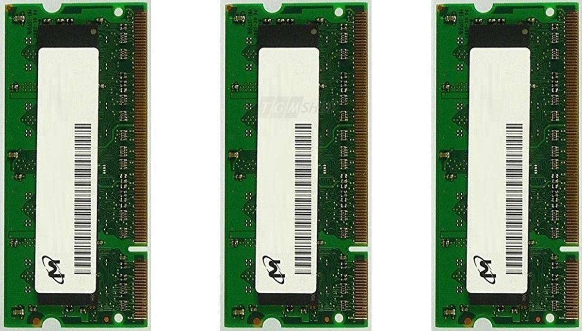 3x256MB Micron MT4HTF3264HY-667B3 - PC2-5300S Geheugenvergrendeling RAM