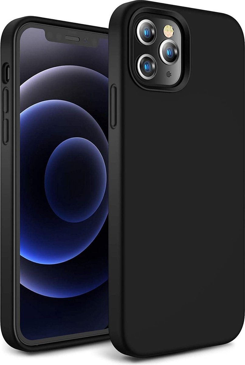 iPhone 13 Pro Hoesje Zwart - iPhone 13 Pro Siliconen Hoesje Case Cover zwart