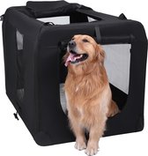 hondenbox transportbox auto hond transportbox opvouwbare kattenbox Oxford stof zwart 102 x 69 x 69 cm PDC10H