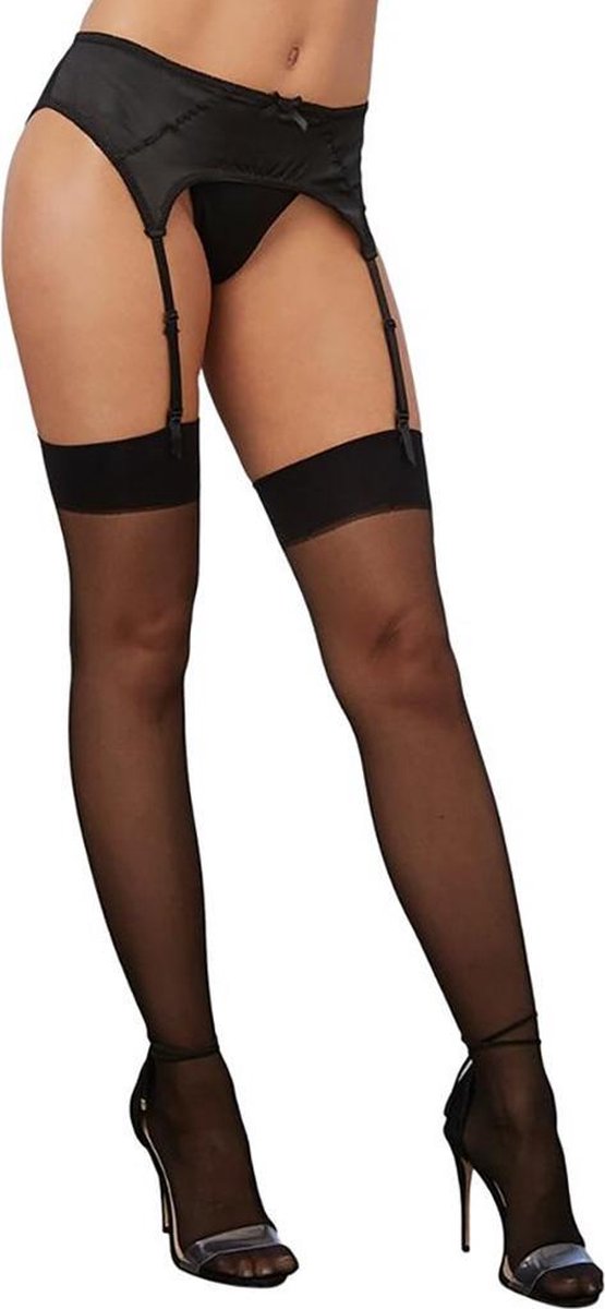 Goedkoopste Dreamgirl (All) Luipaard Visnet Dij Hoge Kousen - One Size black OS