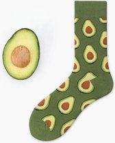 Groene sokken met Avocado's - Grappig/eten sokken dames Maat 36-40