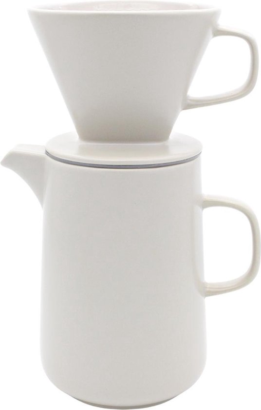 House of Husk™ - Slow Coffee - 0.6L - Koffiefilter - Coffeemaker - Koffiefilterhouder met Koffiekan en Deksel - Cafetière - Pour Over - Creme Kleur House of Husk™ - Slow Coffee - 0.6L - Koffiefilter - Coffeemaker - Koffiefilterhouder met Koffiekan en Deksel - Cafetière - Pour Over - Creme Kleur