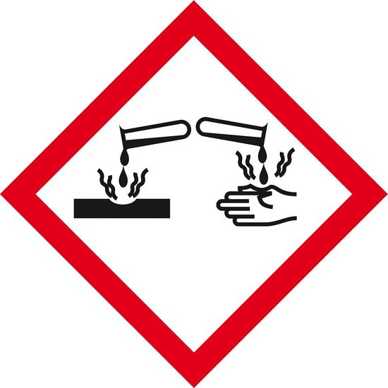 GHS05 bijtende stoffen bord - kunststof 400 x 400 mm | bol