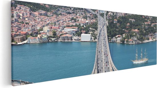 Foto: Artaza canvas schilderij istanbul bosporus brug vanaf boven 90x30 foto op canvas canvas print