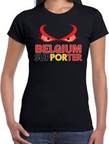 Belgium supporter fan t-shirt zwart EK/ WK voor dames - EK/ WK shirt / outfit 2XL