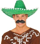2x stuks groene sombrero/Mexicaanse hoed 50 cm - Mexico thema verkleedkleding voor volwassenen