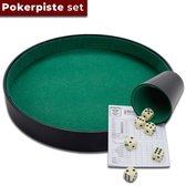 Yathzee + Dobbelsteenbak - incl. Yathzee scoreblok, Beker en Pokerpiste / Dobbelstenenset - Dobbelbak - Dobbelspellen - Dice Tray - Cadeau Tip !!