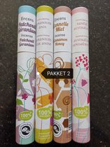 HERBOSENSE – Japanse Eco Wierook – pakket 2 (Patchouli + Geranium/ Geranium + Star Anise/ Cinnamon + Honey / Australian Sandalwood)