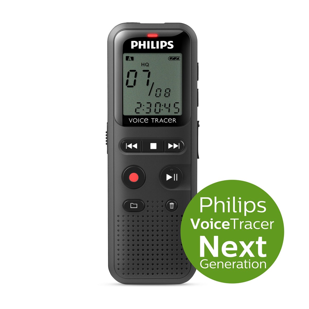 Philips DVT1160 VoiceTrace Audio Recorder - Mono ADPCM, USB, Batterijen,  Zwart | bol.com