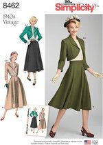 Vintage 1940s Blouse, Rok en Bolero's 8462 U5 Naaipatroon Simplicity Maat 42-50