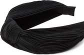 Geplisseerde Diadeem - Zwart | Haarband | Polyester