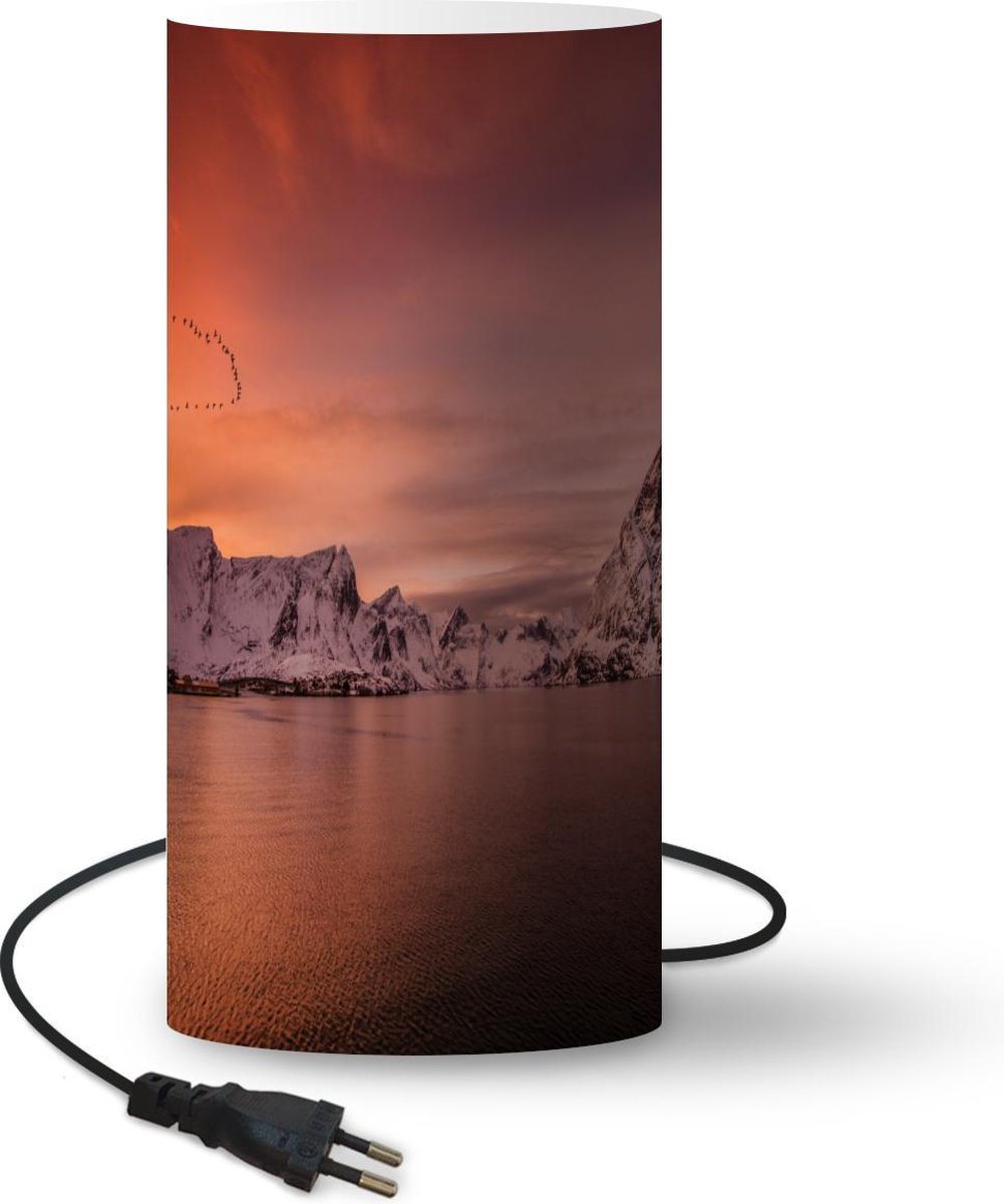 Lamp - Nachtlampje - Tafellamp slaapkamer - Zonsondergang branding - 33 cm hoog - Ø15.9 cm - Inclusief LED lamp