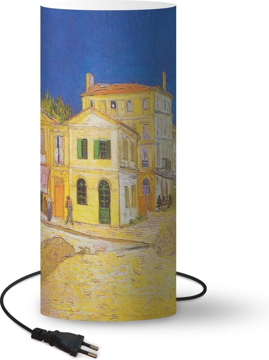 Lamp - Nachtlampje - Tafellamp slaapkamer - Het gele huis - Vincent van Gogh - 70 cm hoog - Ø29.6 cm - Inclusief LED lamp