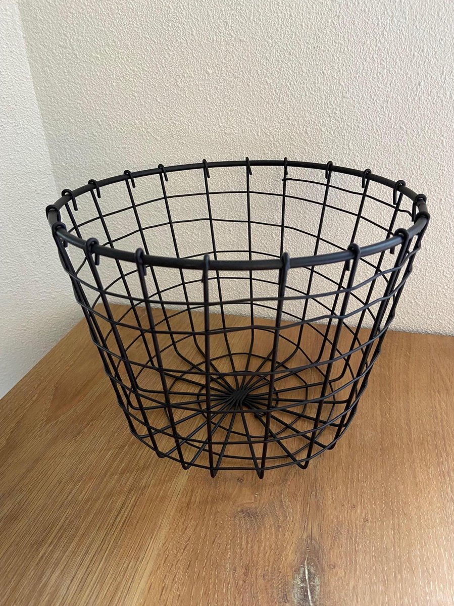 Draad mand zwart 3 afmetingen 29cm, 26cm en 23 cm