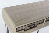 Eettafel - console table paulownia metal 80x36x78 - metaal