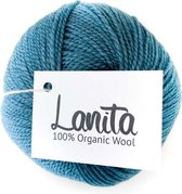 Lanita - Ecologische wol - 100% merino breiwol - 50 gram - voor breinaald 4 tot 4,5mm - 024 Turquoise