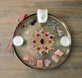 Flower of Life Lotus Crystal Grid Liefde en Vriendschap set incl. edelstenen