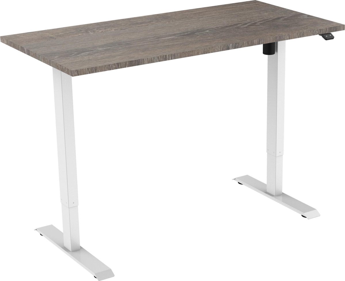 OrangeLabel Euroseats Z1 Desk wit frame / Blad Logan Eik maat 160x80cm. Elektrische zit/sta bureau