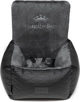 Amibelle Bella Black - Siège auto pour chien - 50x50cm - Lavable - Lit pour chien Voiture - Handgemaakt