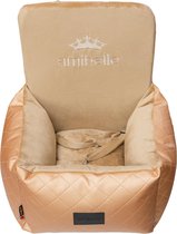 Bella Gold - Autostoel voor hond - 50x50cm - Wasbaar - Hondenmand Auto - Handgemaakt