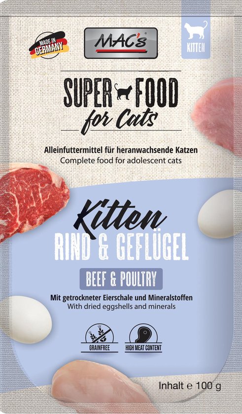 MAC's kittenvoer rund & gevogelte - superfood voor kitten 6 x 100g