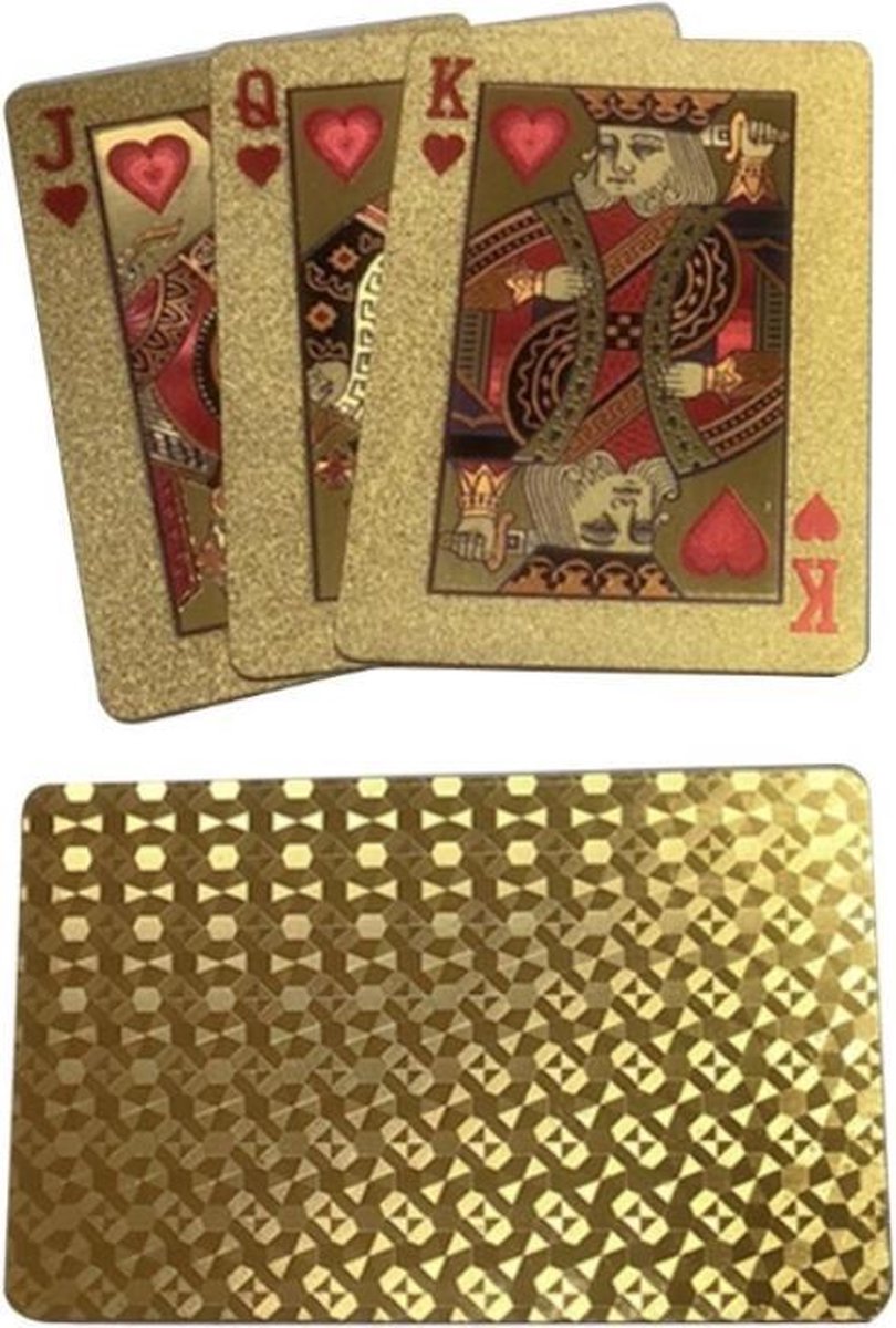 2BEFUN Luxe Waterdichte Kaarten Goud Kaartspel Speelkaarten Spelletjes Voor Volwassenen Pokerkaarten 565892092