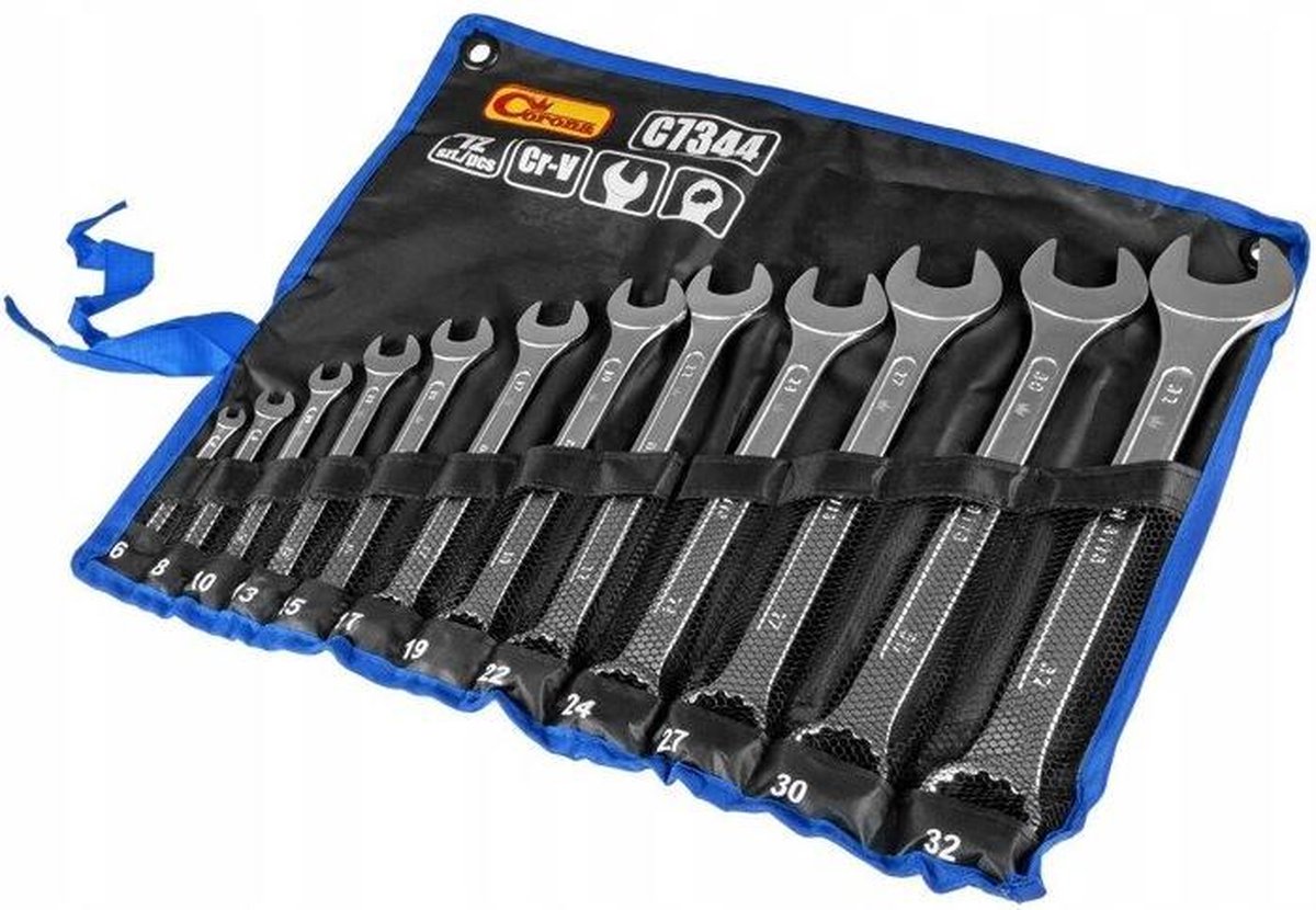 Steeksleutelset – Steeksleutel/Moersleutel/Ringsleutel – 12 Delig / 6-32mm