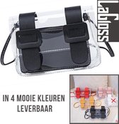 Lagloss Fashion Bag Tas Mode Zwart - Klein Modisch Transparant Tasje met Losse Binnentas - Type Lil Bag - Doorzichtige SchouderTas - 17x11x6 cm