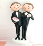 Mr & Mr bruidspaar - trouwen - huwelijk - trouwen - bruidspaar - 2 mannen - bruidstaart - topping