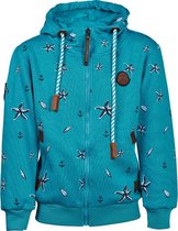 Kindervest turquoise zeesterren en ankers | Maat 128/ 8Y