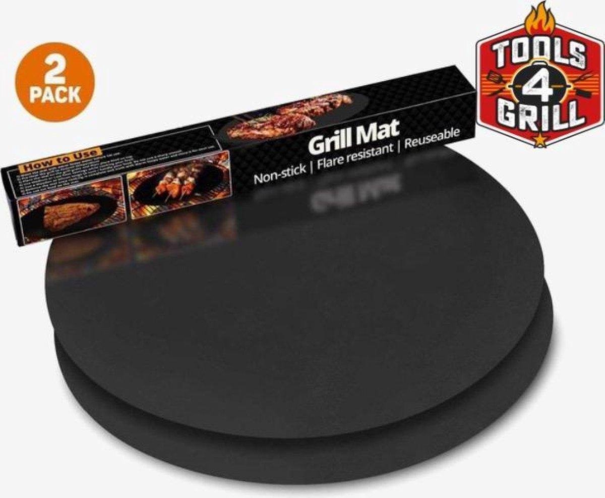 Tools4grill Anti aanbak matje - BBQ oven - Ø 32 Cm - 2 stuks
