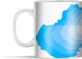 Mok - Illustratie van blauwe lagen in de vorm van Slowakije - 350 ml - Beker