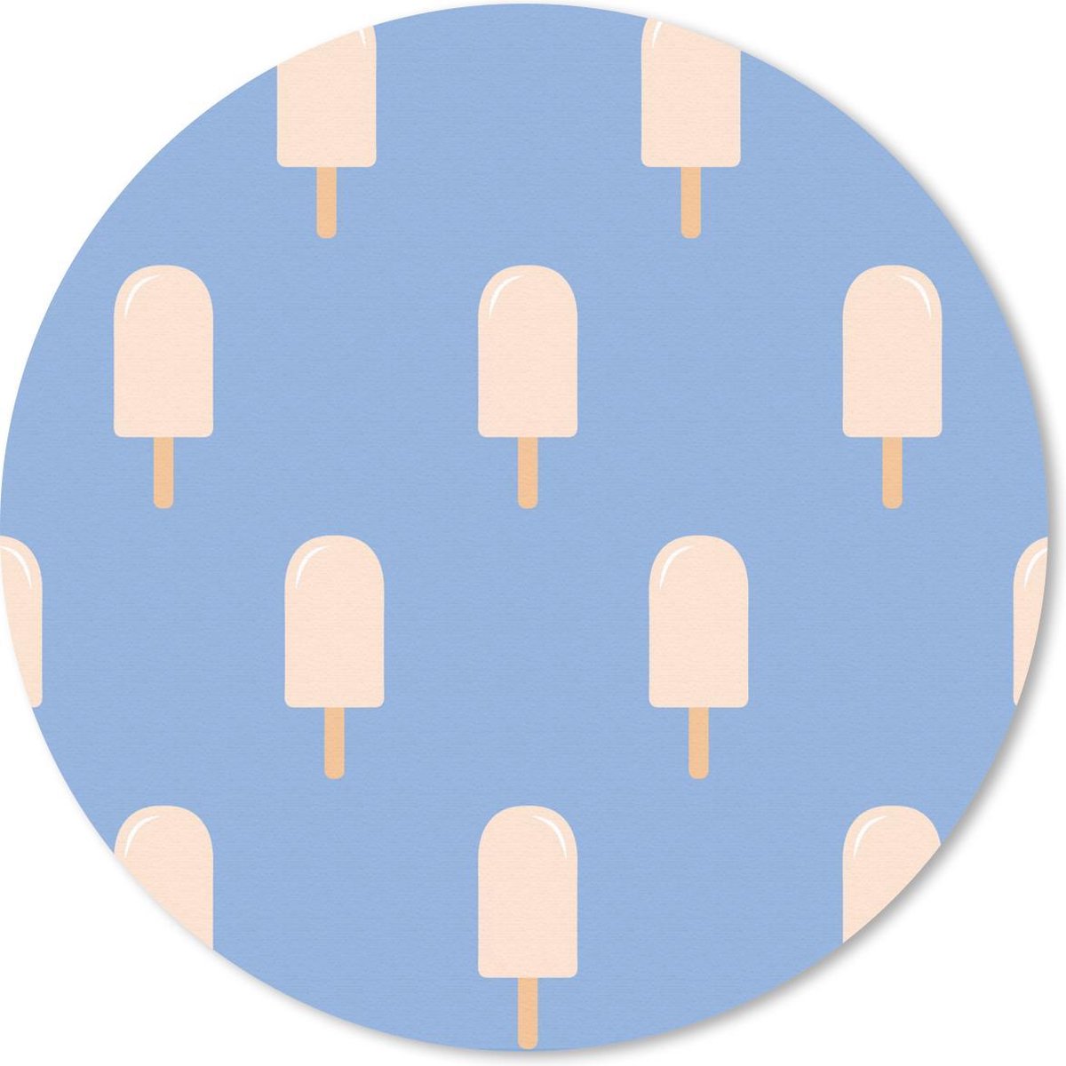 Muismat rond 40x40 cm - Mousepad IJs - Patronen - Blauw - Ronde muismatten