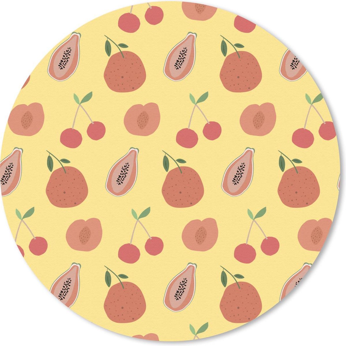 Muismat rond 40x40 cm - Mousepad Fruit - Abstract - Patronen - Ronde muismatten