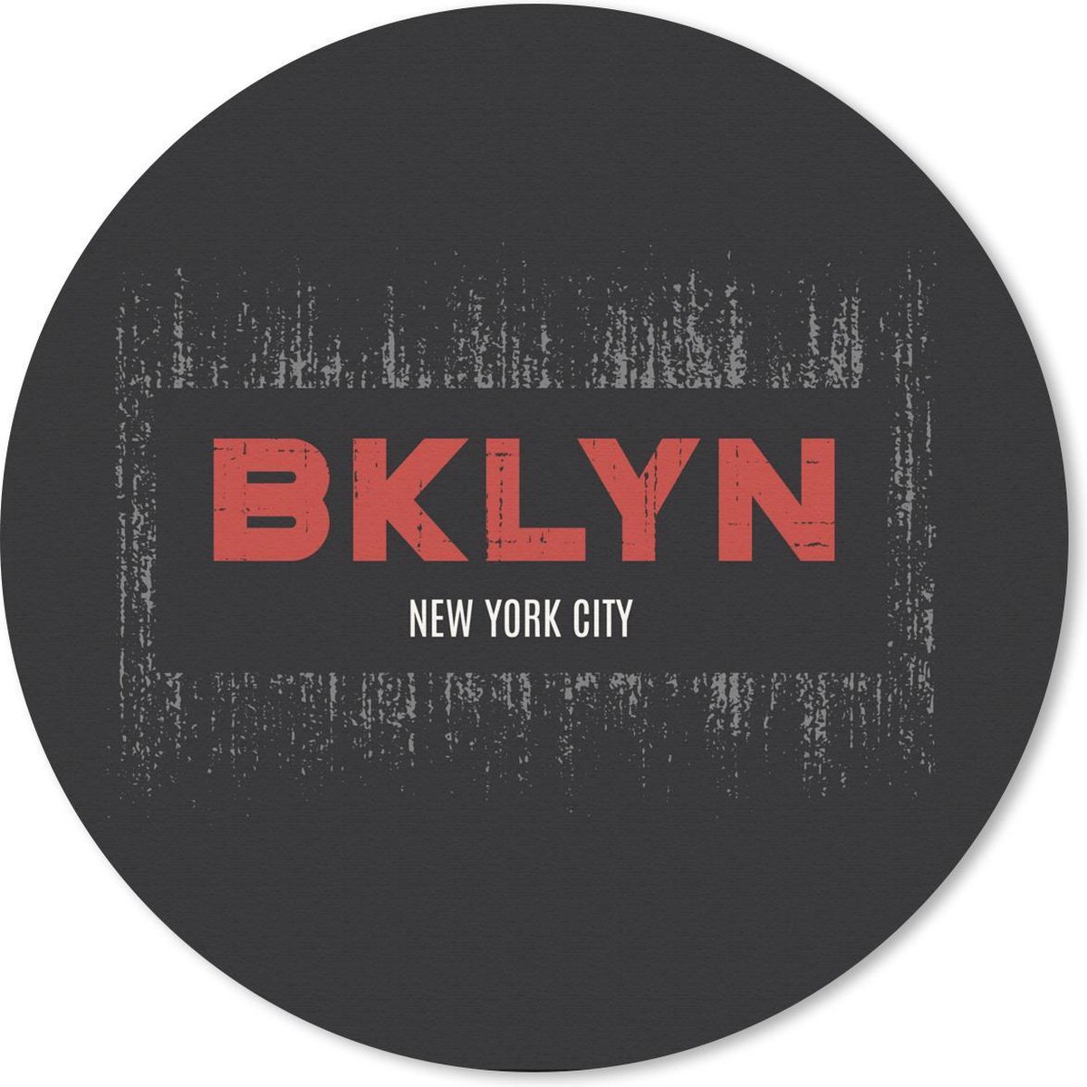 Muismat rond 40x40 cm - Mousepad New York - Brooklyn - Rood - Ronde muismatten