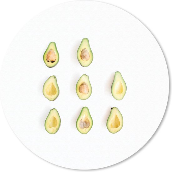 Muismat rond 50x50 cm - Mousepad Avocado - Fruit - Tropisch - Ronde muismatten