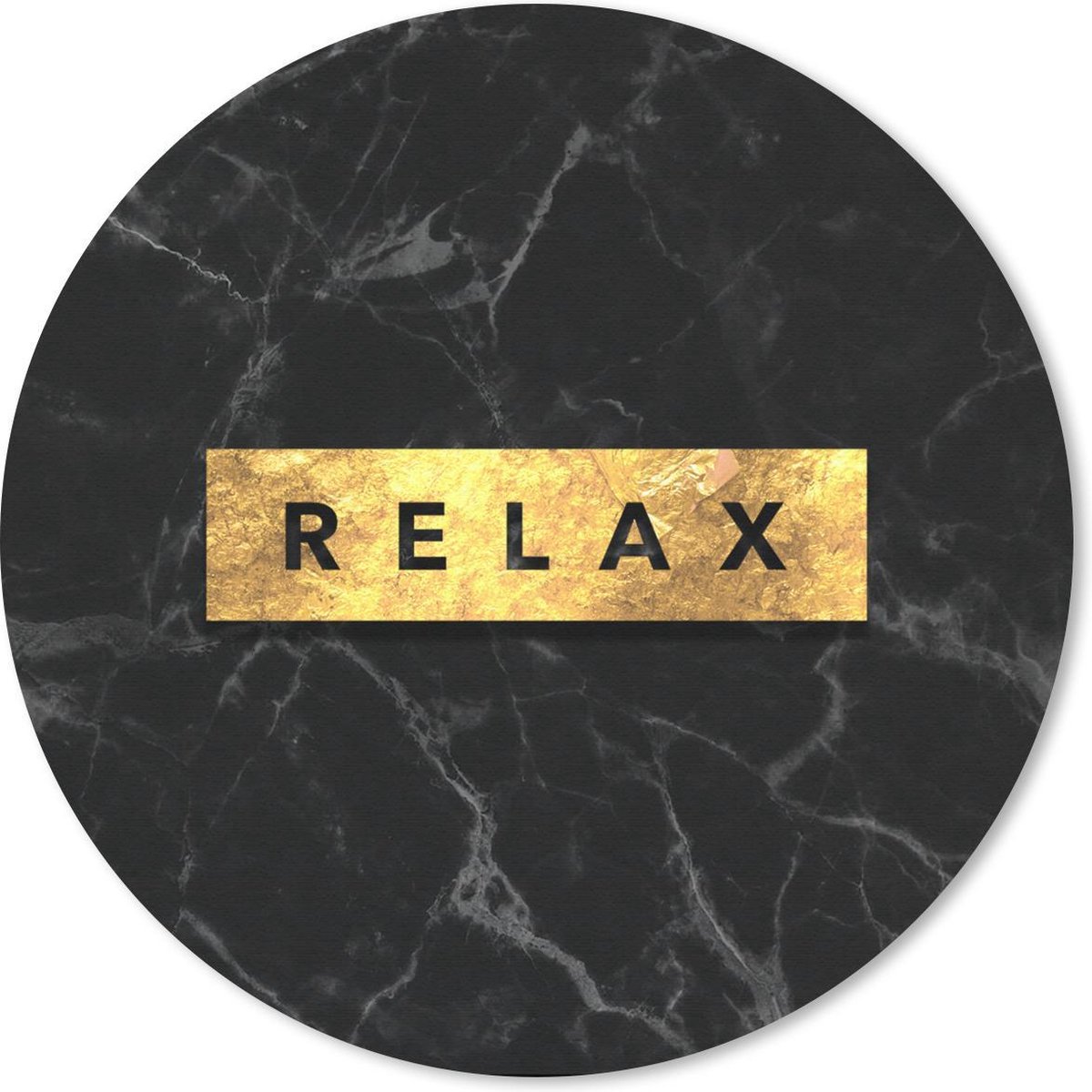 Muismat rond 40x40 cm - Mousepad Quote - Relax - Marmer print - Ronde muismatten