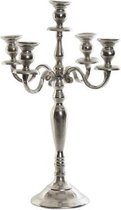 Kandelaars - chandelier aluminium 26x26x49 5 arms silver - zilver