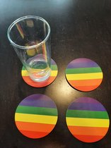 Akyol - LGBT onderzetters - Gay Pride Onderzetter - Antislip - 4 stuks - Regenboog - lesbian - trans - cadeau - feestdag - verrassing - respect - equality