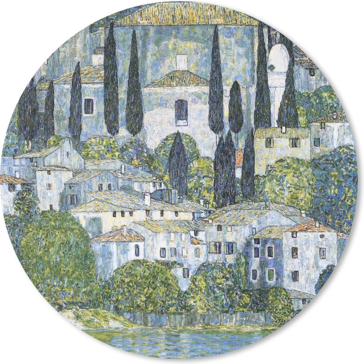 Muismat rond 40x40 cm - Mousepad Chruch in Cassone - Gustav Klimt - Ronde muismatten