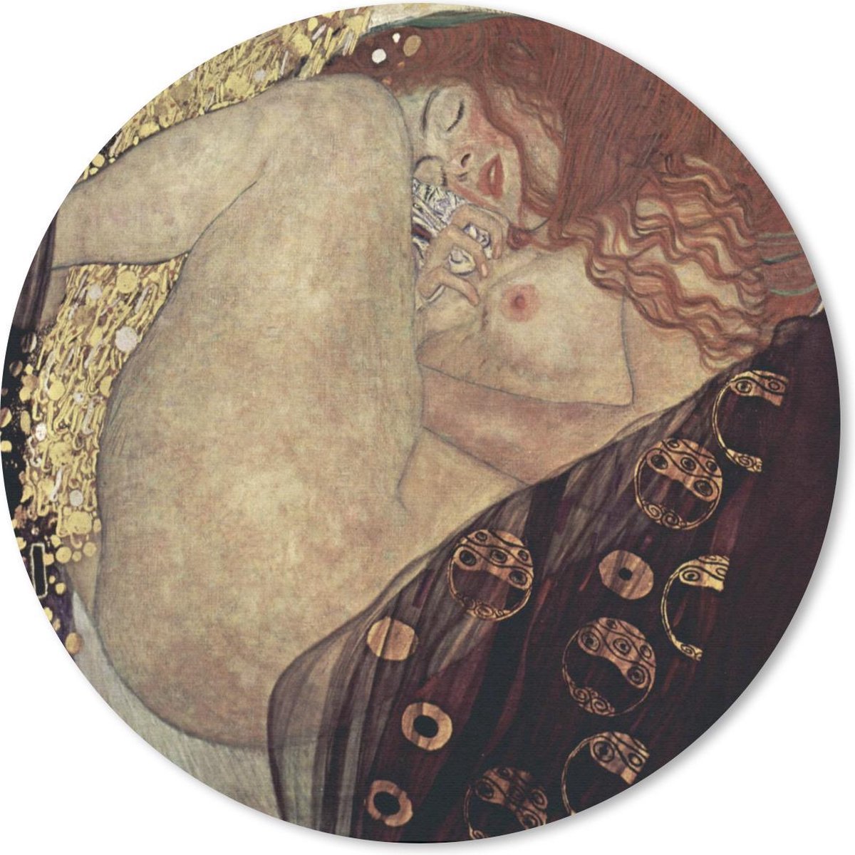 Muismat rond 40x40 cm - Mousepad Danaë - Gustav Klimt - Ronde muismatten